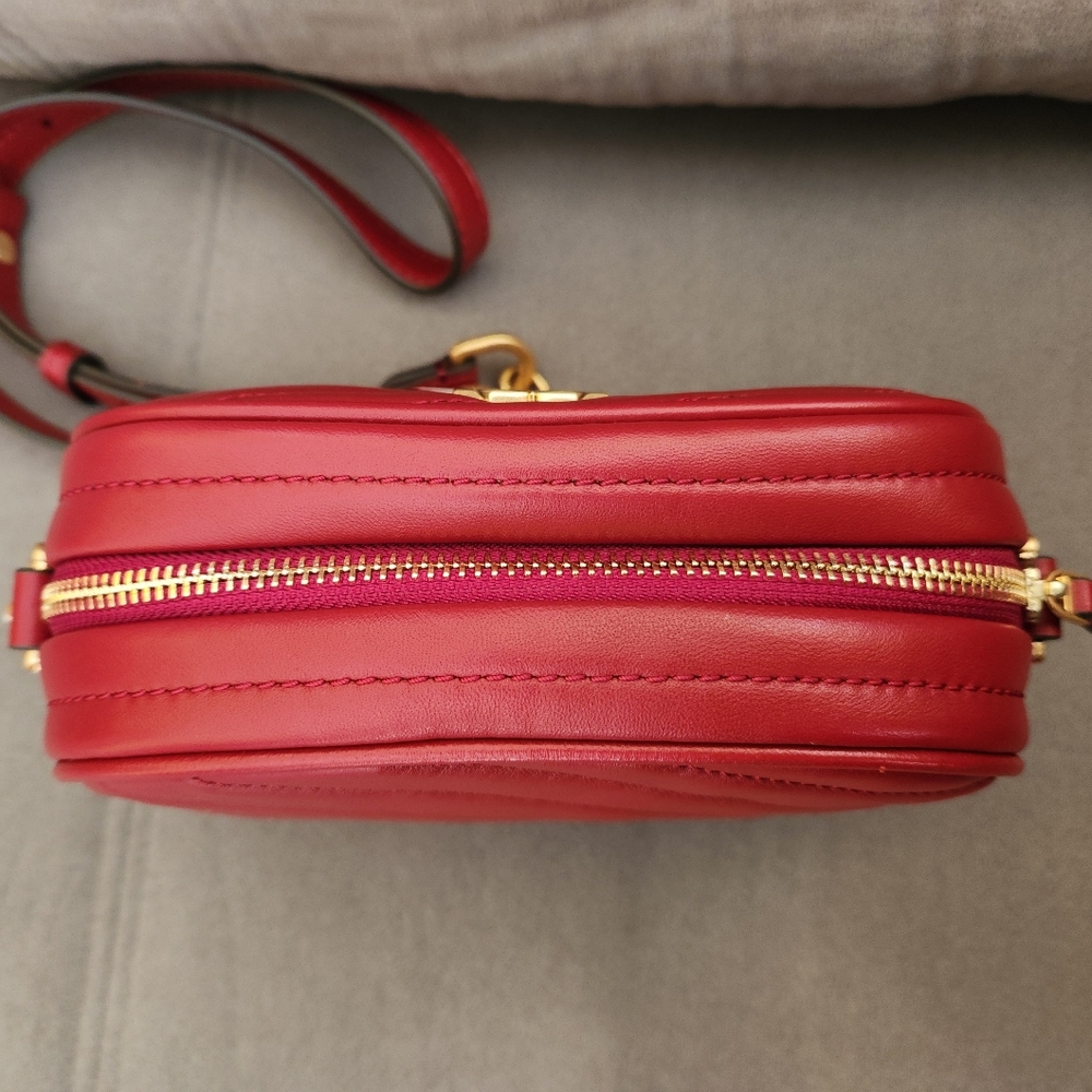 Tory Burch Kira Chevron Camera Bag ~REDSTONE **NEW - Picture 3 of 14